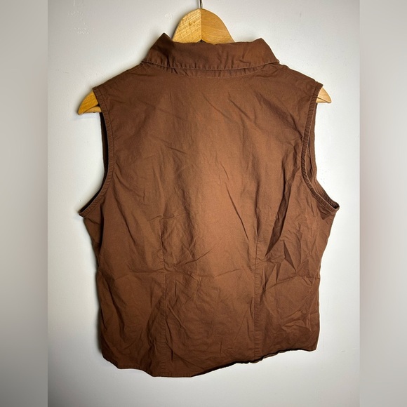 Y2k Faded Glory Brown Lace-Up Button Down Blouse Corset style Goth Fairy Sz XL - Picture 2 of 9